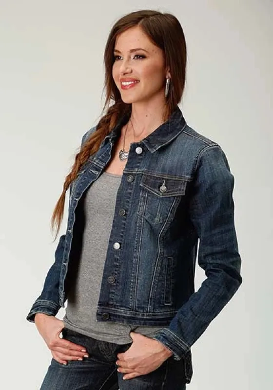 Roper Stretch Fabric (Medium Wash) - Women's Denim Jacket made by Roper