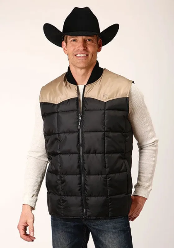 Roper 1473 Poly Filled (Tan/Black) - Men's Vest sold by Hat Country