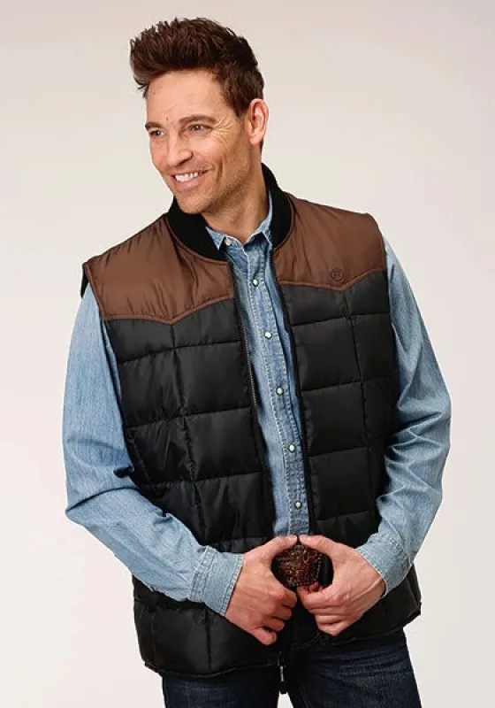 Roper 1473 Poly Filled (Brown/Black) - Men's Vest sold by Hat Country