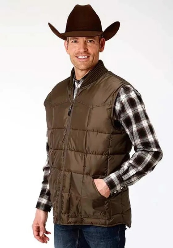 Roper 1473 Poly Filled (Brown) - Men's Vest sold by Hat Country