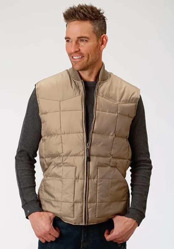 Roper 1473 Poly Filled (Khaki) - Men's Vest sold by Hat Country