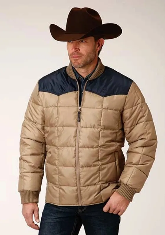 Roper 1473 Poly Filled (Navy/Khaki) - Men's Jacket sold by Hat Country
