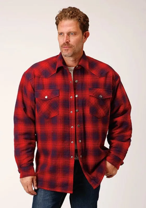 Roper 1637 Flannel (Red) - Men's Shirt Jacket sold by Hat Country