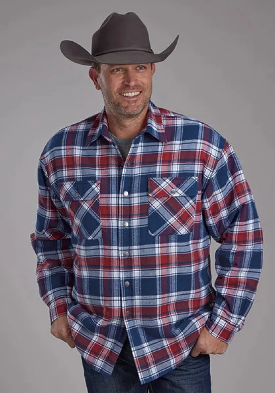 Roper 2205 Flannel (Red/Blue) - Men's Shirt Jacket sold by Hat Country