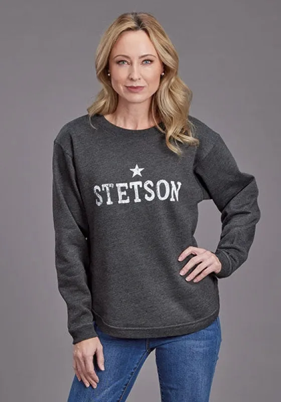 Stetson Star Logo (Grey) - Women's Hoodie Sweatshirt sold by Hat Country