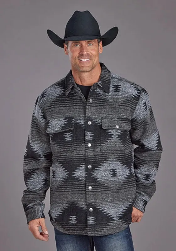 Stetson Aztec Flannel (Black) - Men's Wool Jacket sold by Hat Country