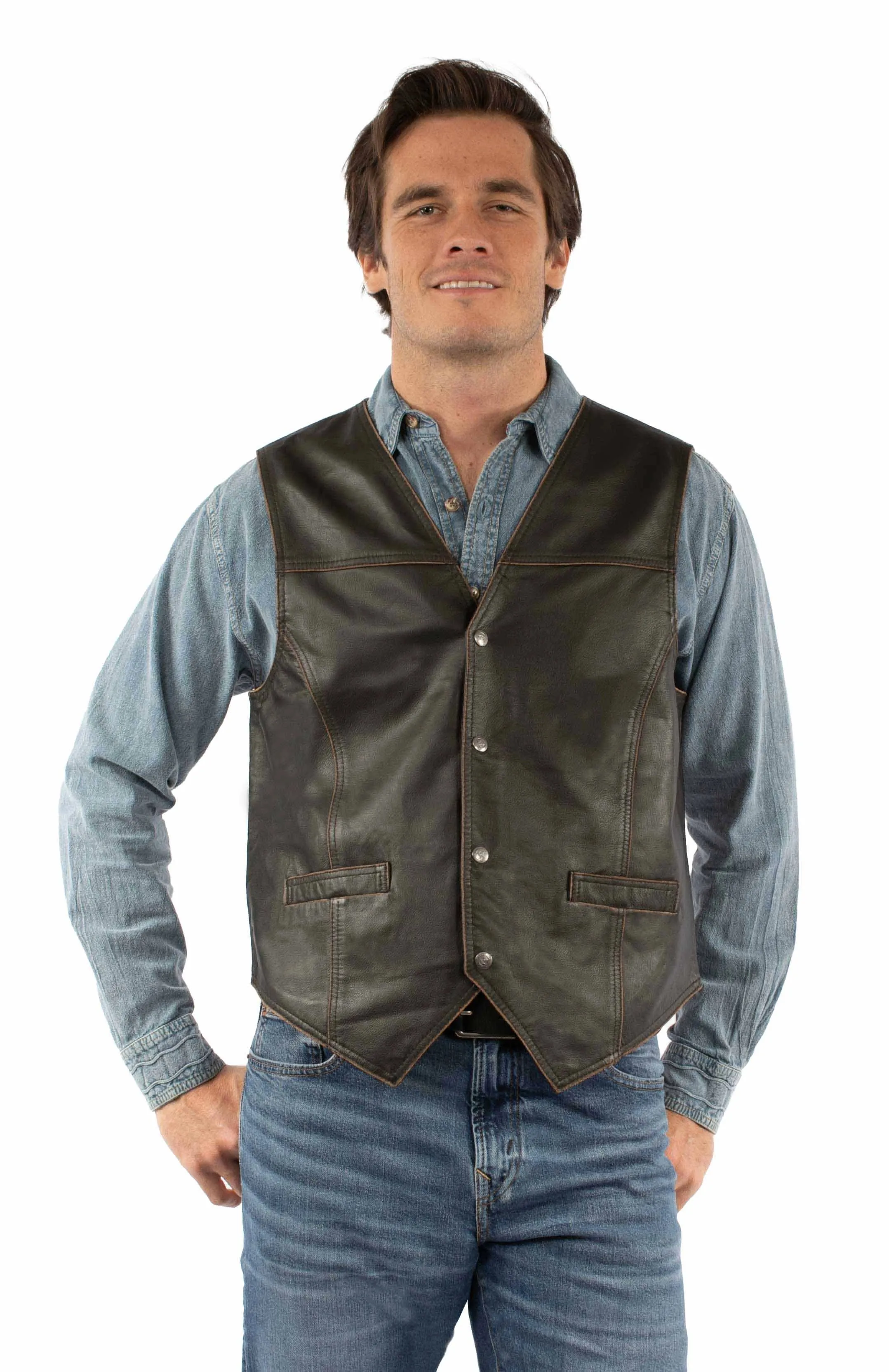 Scully Clint (2111 Leather) – Men's Vest sold by Hat Country