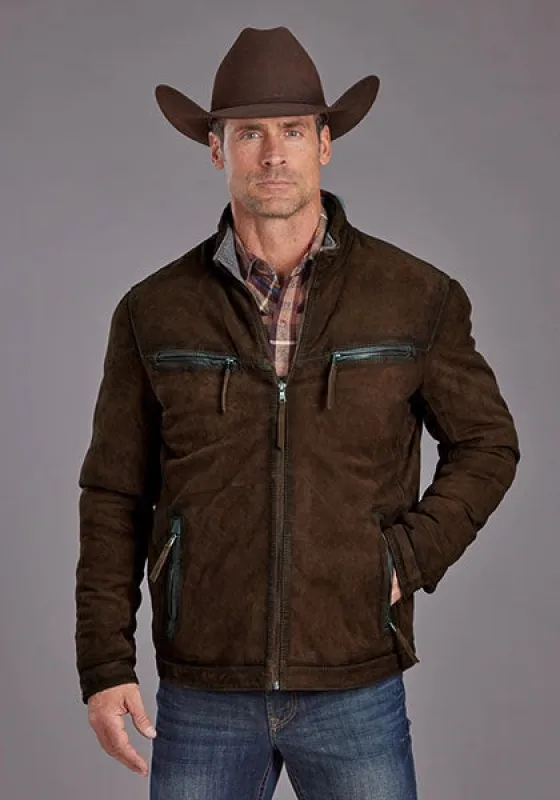 Stetson Novelty Solid Smoother Brunt (Brown) - Men's Leather Jacket sold by Hat Country