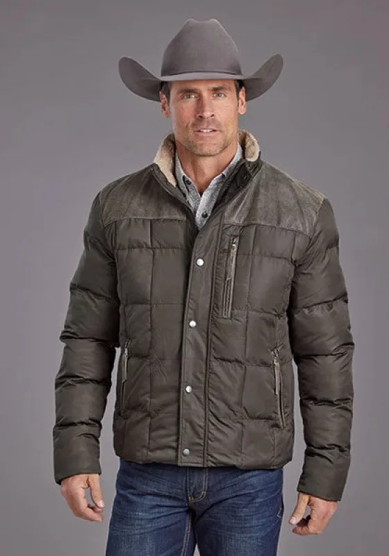 Stetson Novelty Solid Quilted (Grey) - Men's Nylon Jacket sold by Hat Country