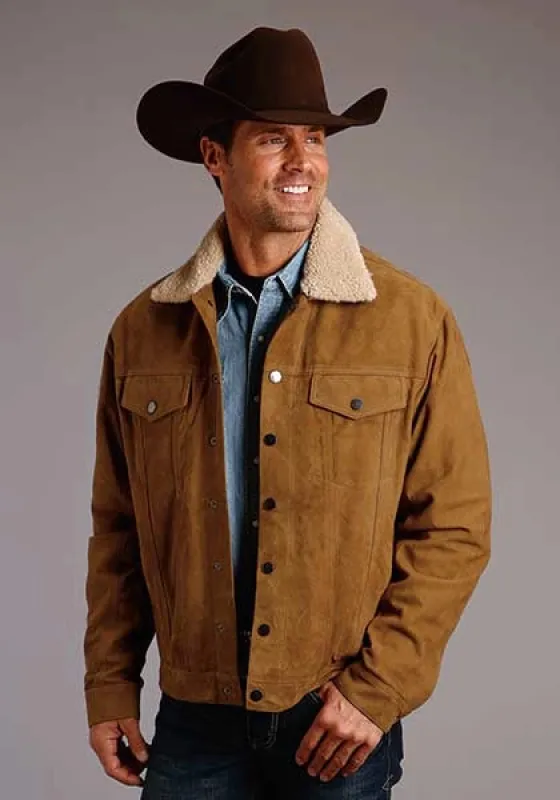 Stetson Novelty Solid Vintage (Tan) - Men's Suede Jacket made by Stetson