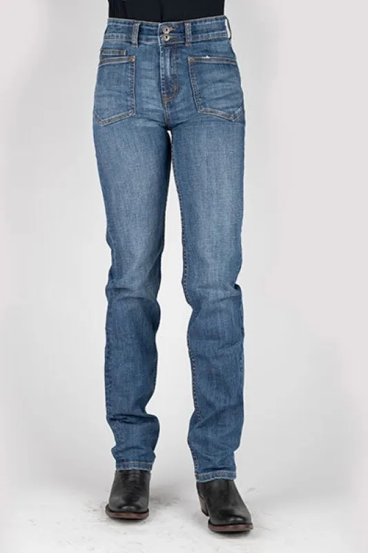 Stetson 915 High Rise Straight Fit Oversize Pockets (Medium Wash) - Women's Jeans sold by Hat Country