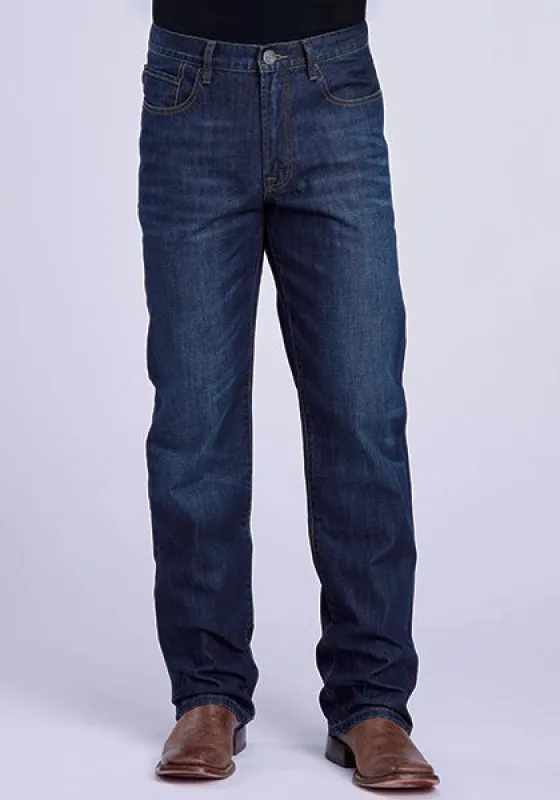 Stetson 1520 Straight Leg Fit Zig Zag Pockets (Dark Wash) - Men's Jeans sold by Hat Country
