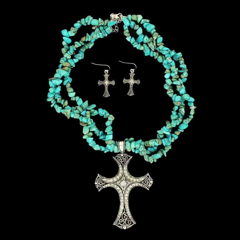 Desert Faith - Women's Necklace and Earrings Set made by Hat Country