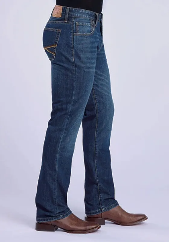 Stetson 1210 Straight Fit (Brown/Dark Wash) - Men's Jeans made by Stetson