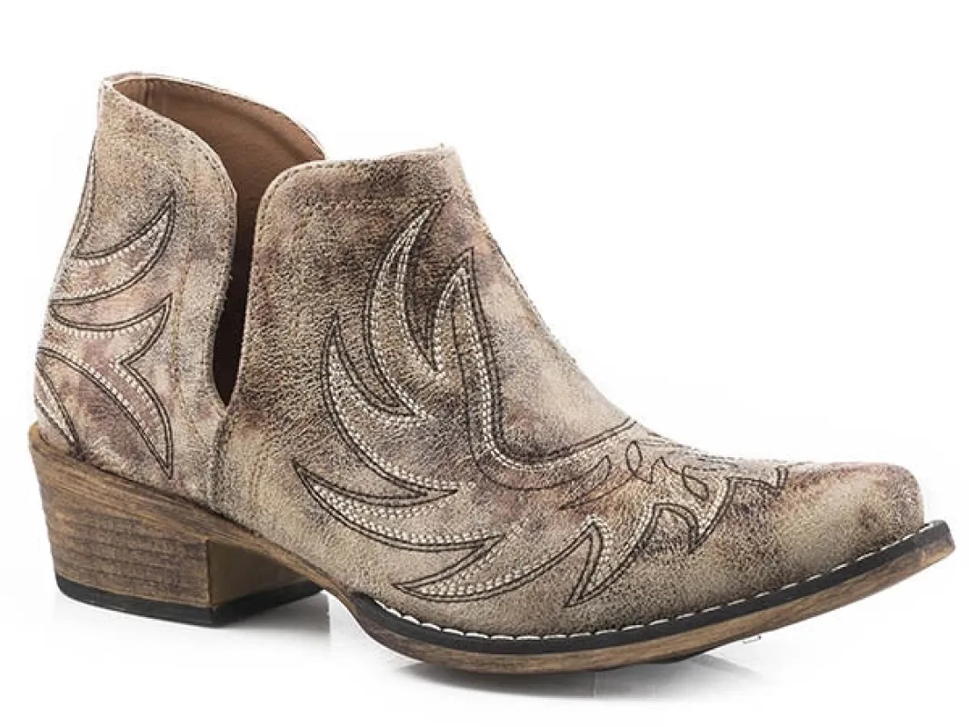 Roper Ava Vintage (Tan/Brown) - Women's Cowgirl Boot sold by Hat Country