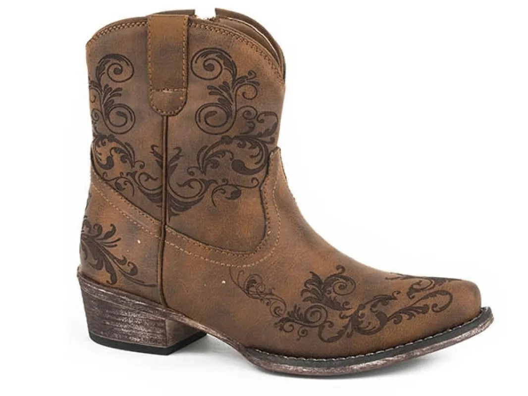 Roper Short Stuff (Tan/Brown) - Women's Cowgirl Boot sold by Hat Country