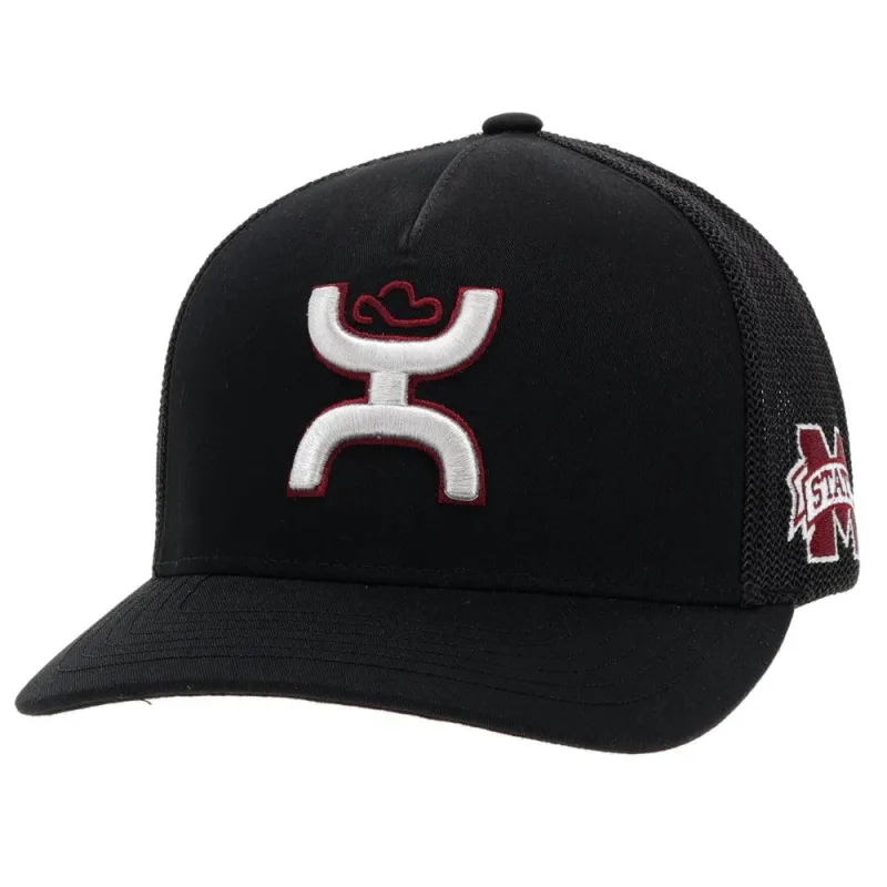 HOOey Mississippi State (Black/Grey/Maroon) - Fitted Trucker Cap sold by Hat Country