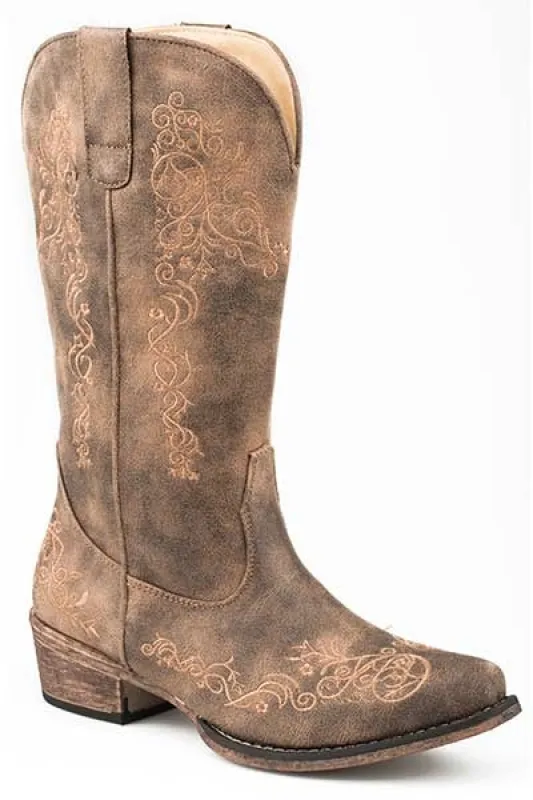 Roper Riley Scroll (Brown) - Women's Cowgirl Boot made by Roper