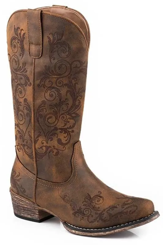 Roper Tall Stuff (Tan) - Women's Cowgirl Boot sold by Hat Country