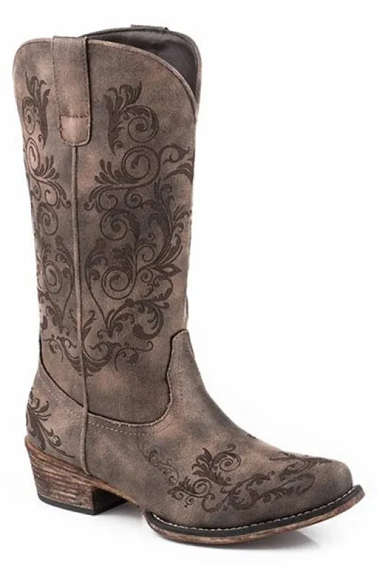 Roper Tall Stuff (Brown) - Women's Cowgirl Boot sold by Hat Country