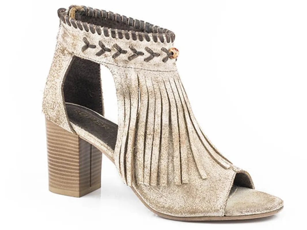 Roper Bettina (Tan) - Women's Suede Sandals made by Roper