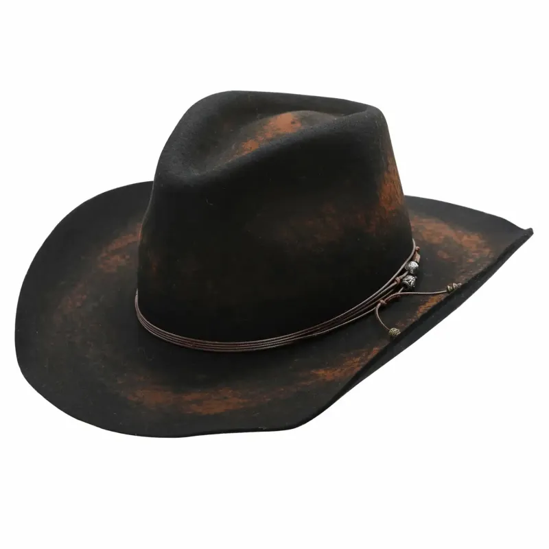 Peter Grimm Roll - Distressed Wool Felt Outback Cowboy Hat made by Peter Grimm