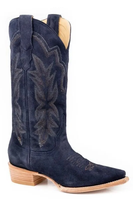 Stetson Casey (Blue) - Women's Suede Leather Cowgirl Boot sold by Hat Country