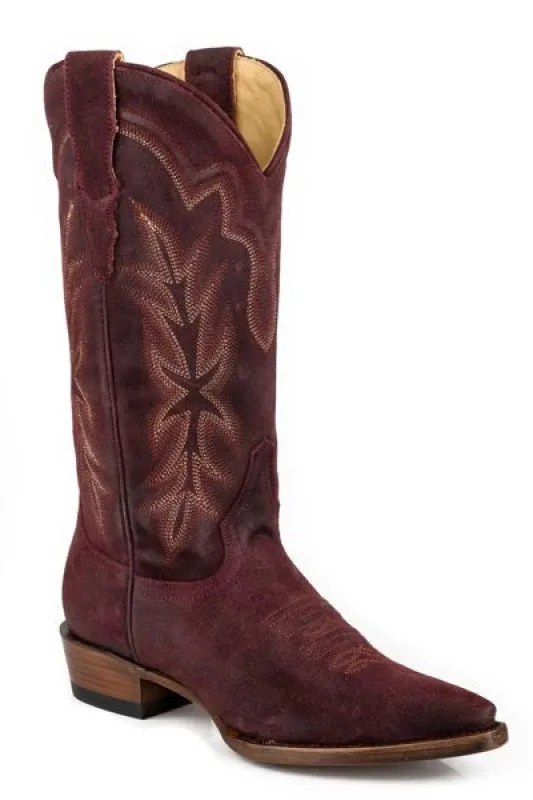 Stetson Casey (Wine) - Women's Suede Leather Cowgirl Boot sold by Hat Country