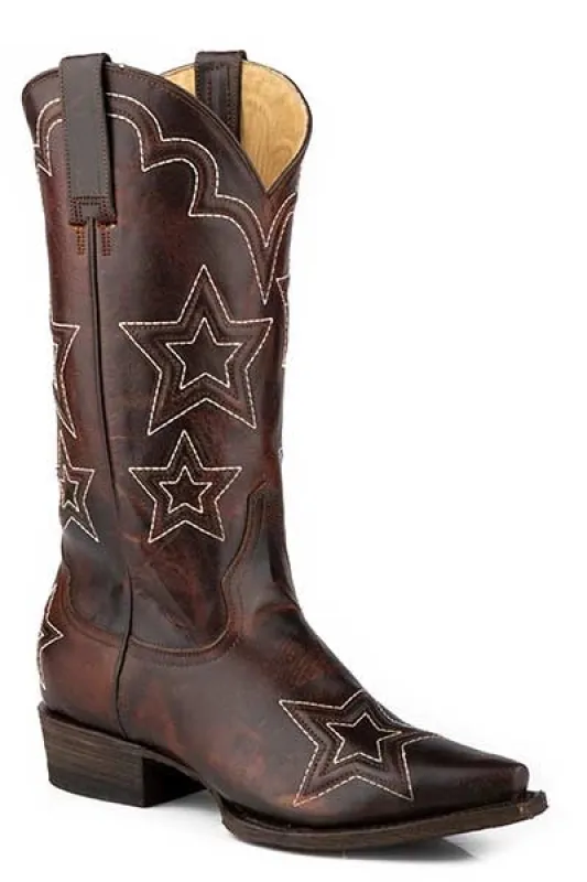 Stetson Cosmo (Brown) - Women's Leather Cowgirl Boot made by Stetson
