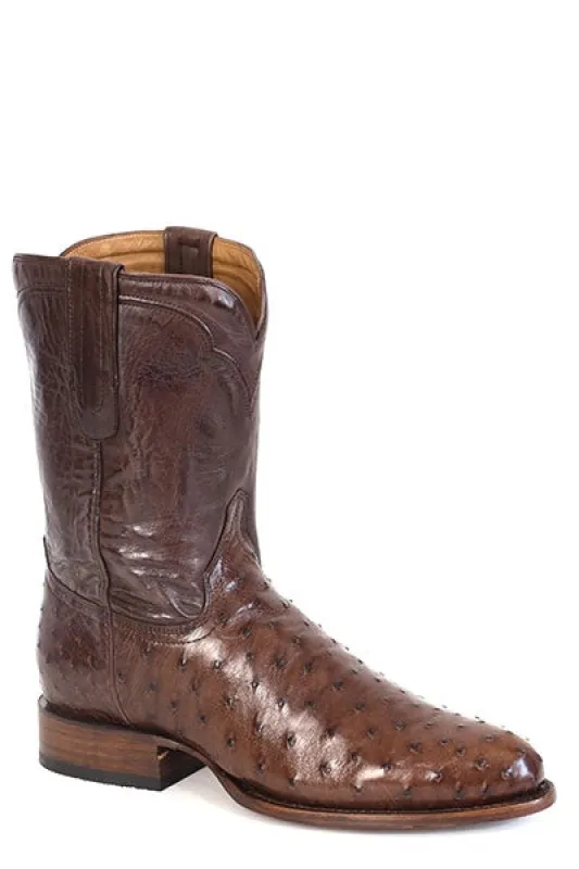 Stetson Austin (Brown) - Men's Ostrich Cowboy Boot sold by Hat Country