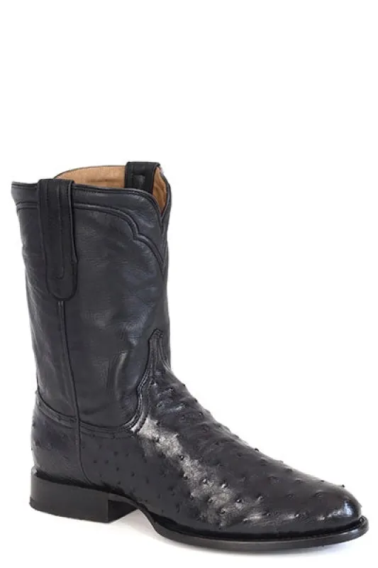 Stetson Austin (Black) - Men's Ostrich Cowboy Boot sold by Hat Country
