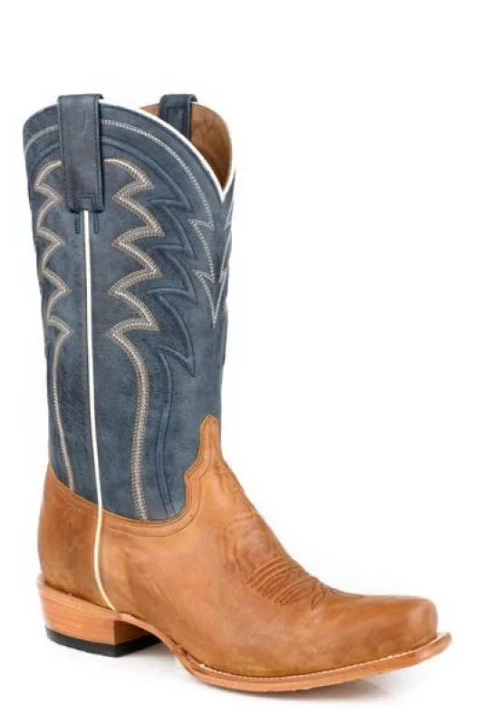 Stetson Knox (Blue/Brown) - Men's Cowboy Boot made by Stetson