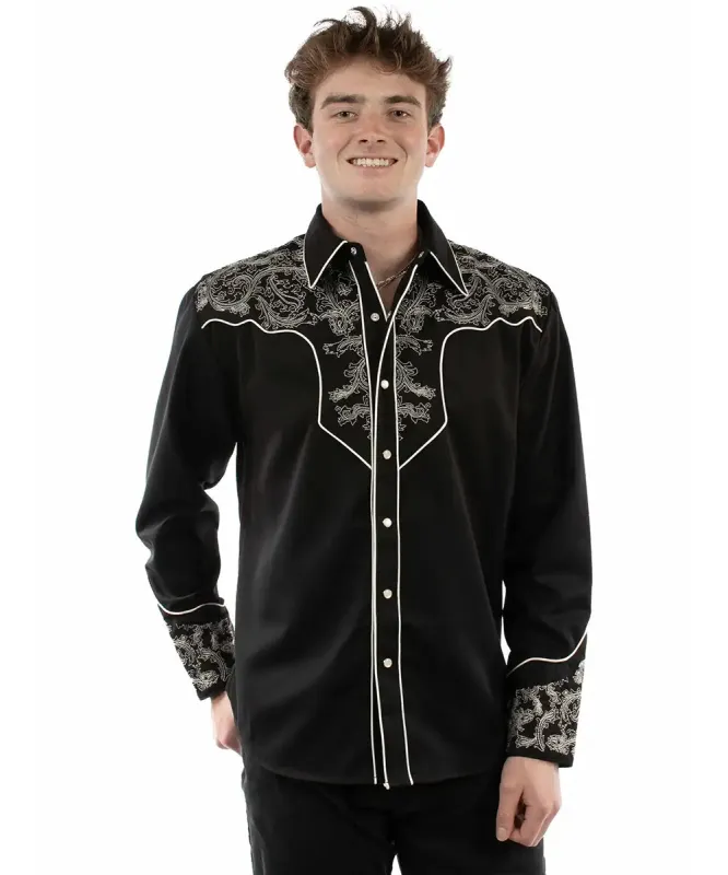 Scully Silver Scroll - Embroidered Men's Western Shirt sold by Hat Country