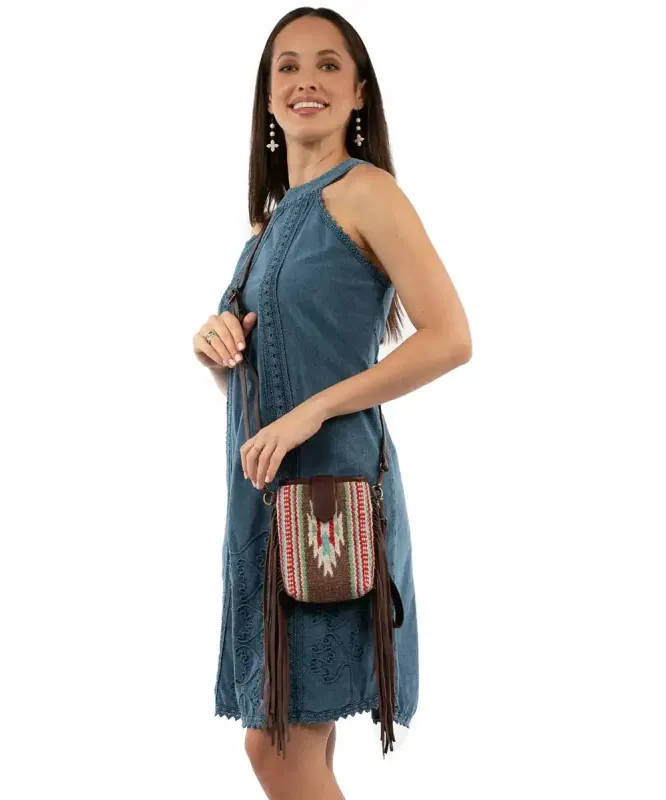 Scully Fringe Fiesta Leather Crossbody Micro Bag - Women's Handbag sold by Hat Country