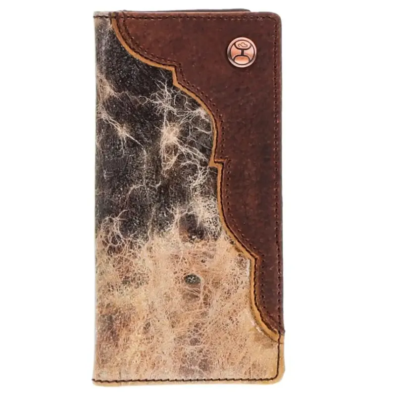 HOOey "Chisholm" Tricolor Western Yoke (Brown/Tan) - Men's Rodeo Wallet made by Hat Country