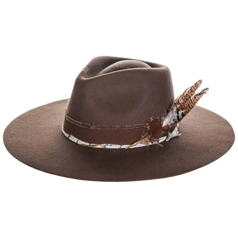 Justin Hattie - Wide Brim Wool Felt Fedora Hat sold by Hat Country