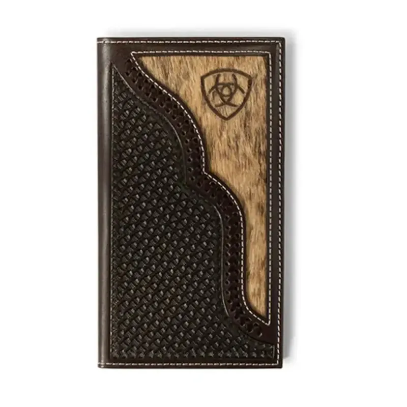 Ariat Branded Brindle Calf Hair Overlay - Men's Rodeo Wallet sold by Hat Country