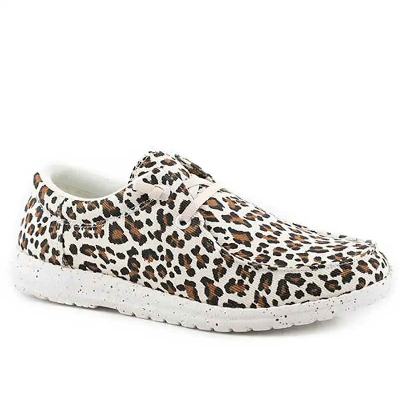 Roper Hang Loose Leopard Slip-On (Cream)- Women's Fashion Sneaker made by Roper