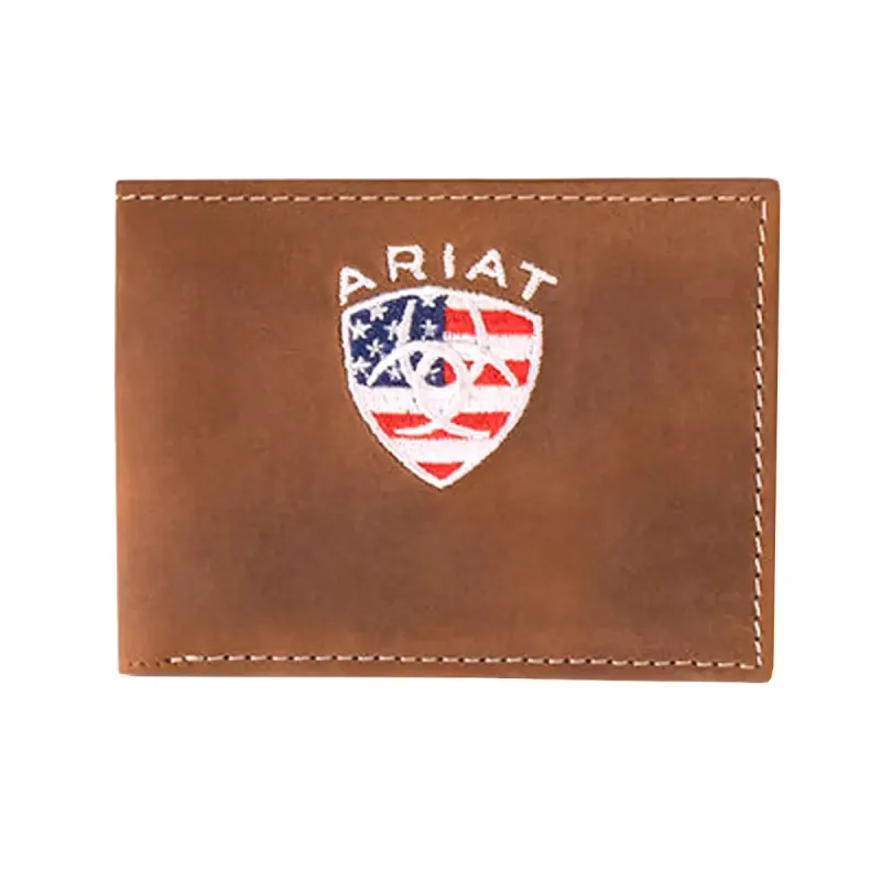Ariat American Flag Shield - Men's Bifold Wallet sold by Hat Country