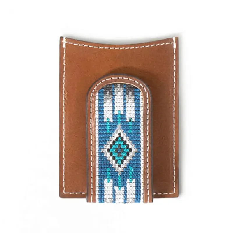 Ariat Southwest Inlay (Brown/Blue) - Men's Money Clip made by Ariat