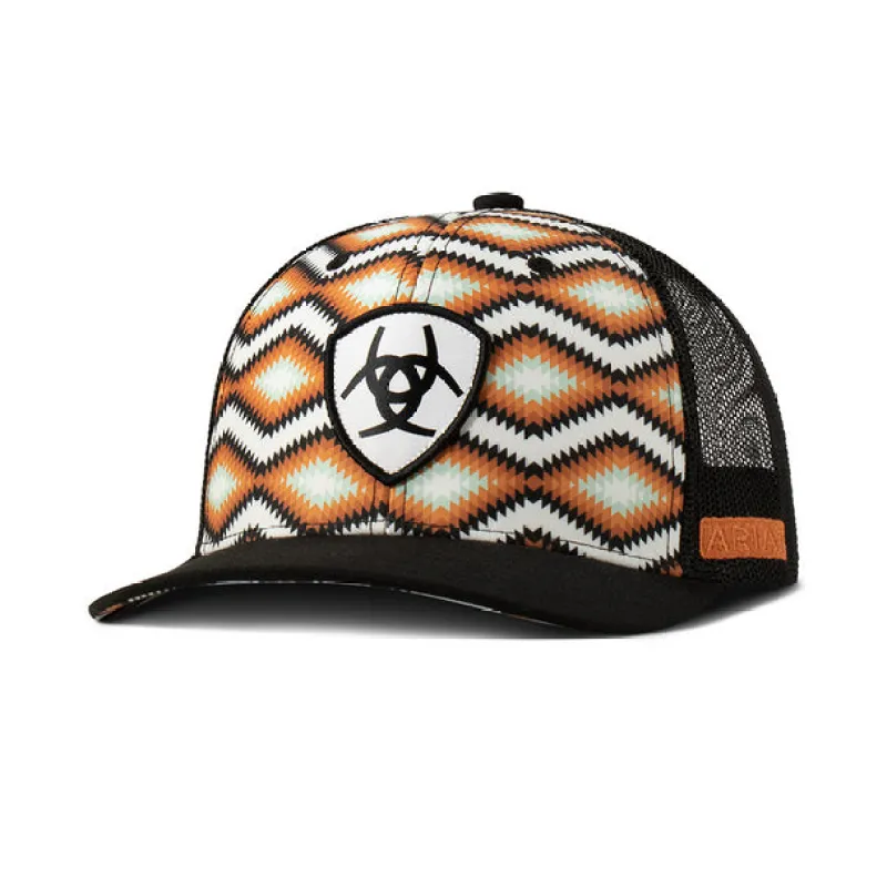 Ariat Southwest Print (Orange/Black) - Women's Trucker Cap sold by Hat Country