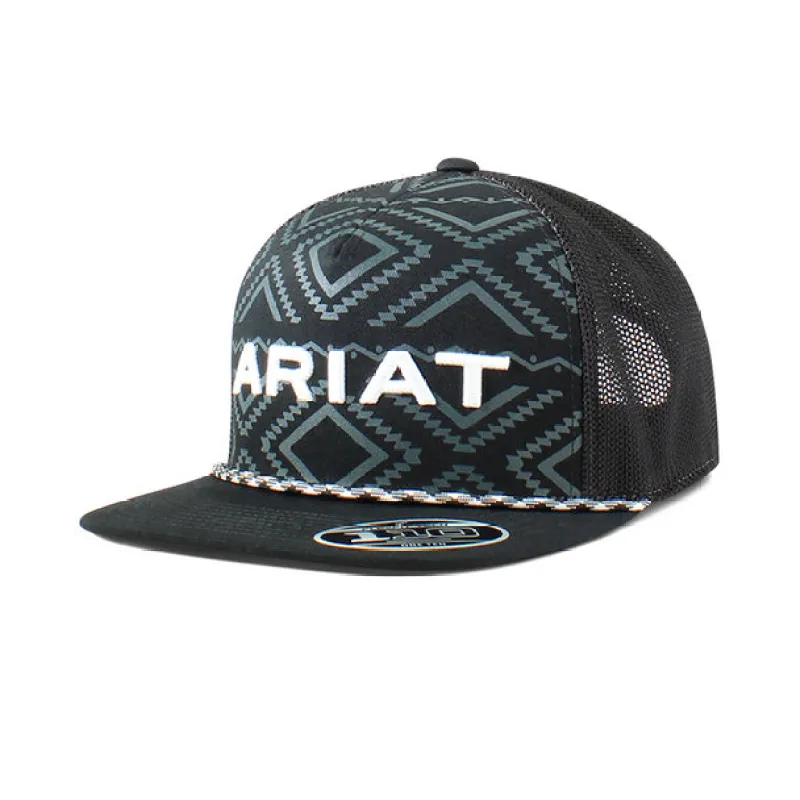 ARIAT Aztec Rope (Black/Grey) - Trucker Cap made by Ariat