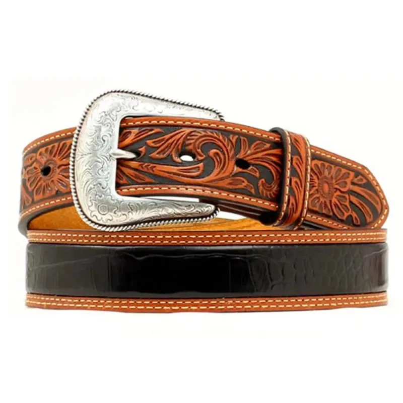 Nocona Crocodilian (Black/Brown) - Mens Belt sold by Hat Country