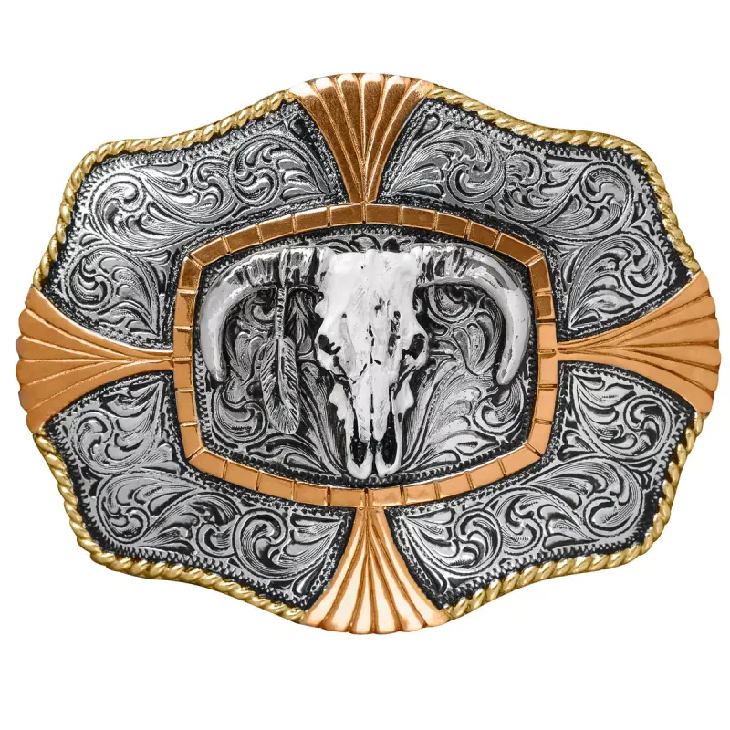 Crumine Steer Skull - Belt Buckle sold by Hat Country