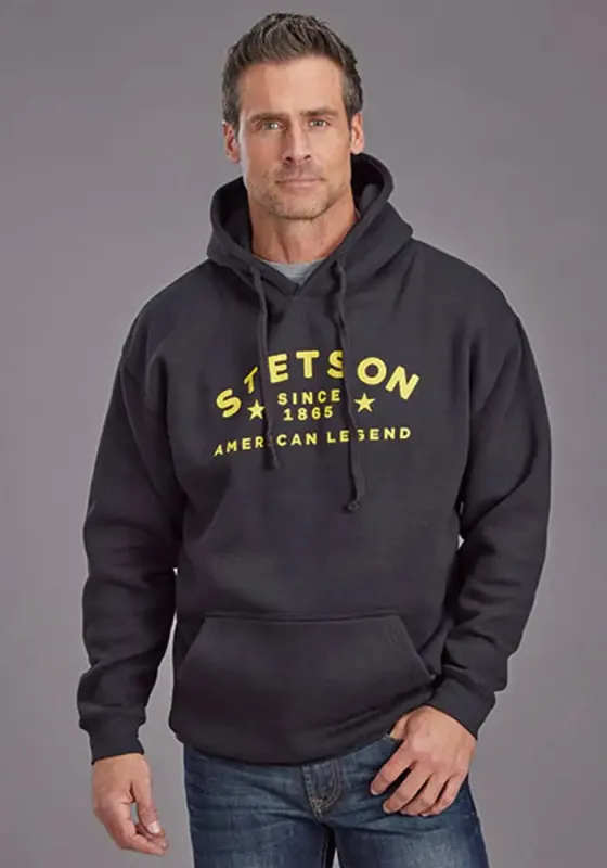Stetson American Legend (Black) - Men's Hoodie Sweatshirt made by Stetson