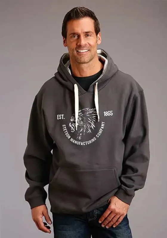 Stetson Tribal Spirit (Grey) - Men's Hoodie Sweatshirt sold by Hat Country