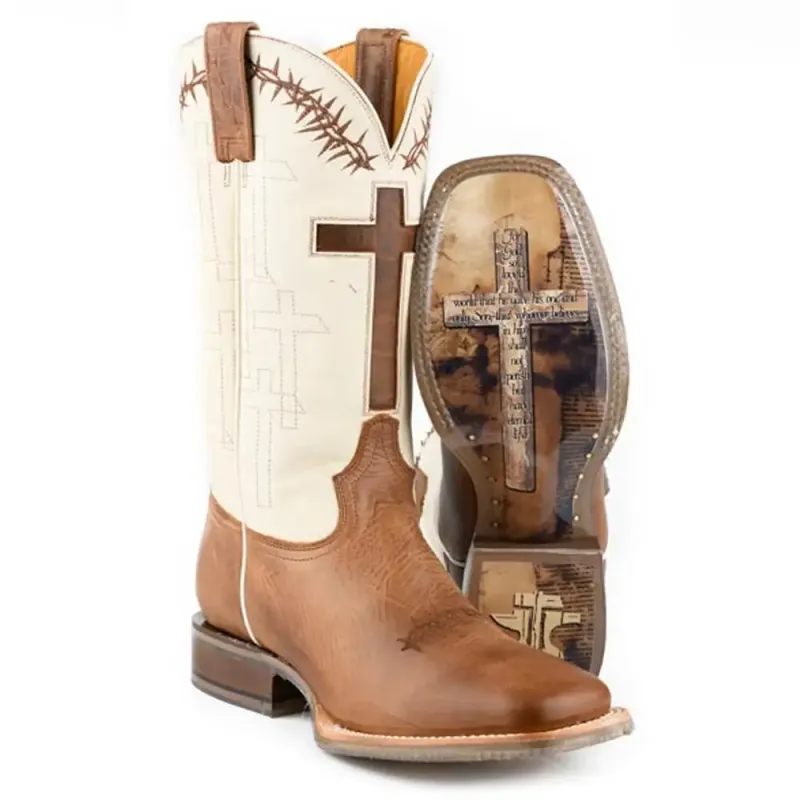 Tin Haul Show Of Faith/Fellowship - Men's Leather Cowboy Boot sold by Hat Country