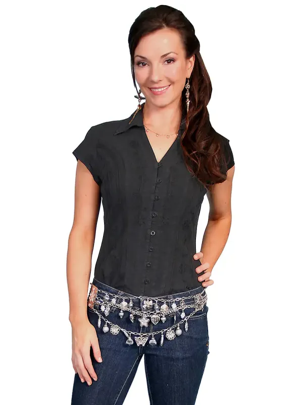 Scully Cantina Short Sleeve Blouse (PSL-066) - Women's Shirt made by Scully