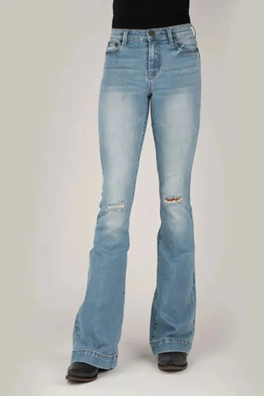 Tin Haul Libby High Raise Flare (Light Wash) - Women's Jeans (Closeout) made by Hat Country