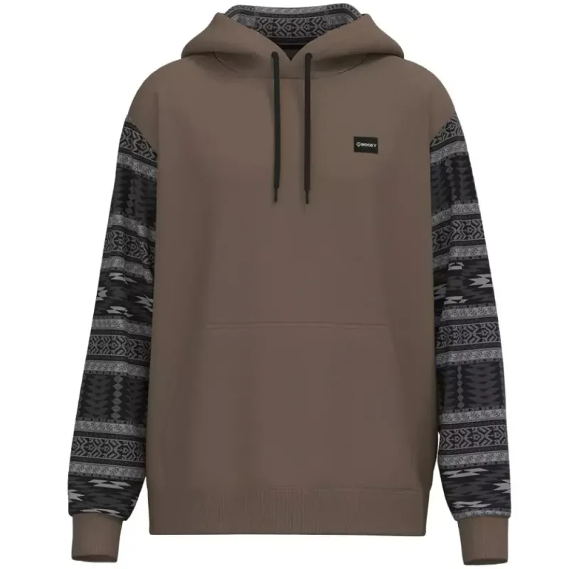 HOOey "Summit" (Brown/Black/Grey Aztec) - Men's Hoodie Sweatshirt sold by Hat Country
